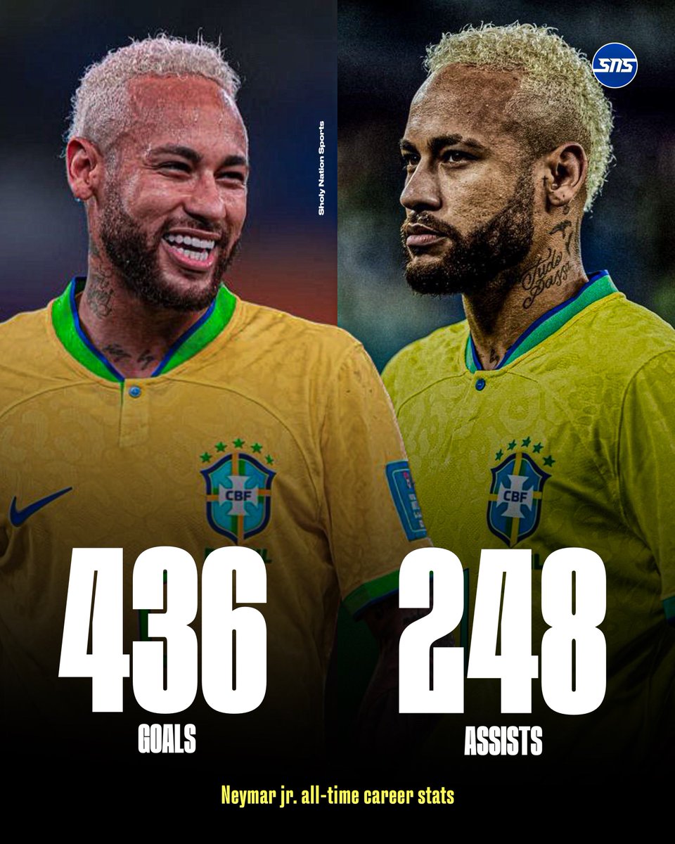 🇧🇷 Neymar jr. Incredible career stats: 👕 708 games ⚽️ 436