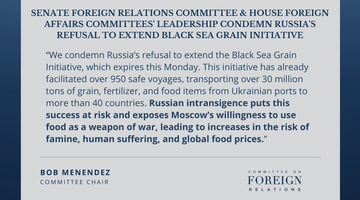 Senate Foreign Relations Committee on Twitter "Food should never be a