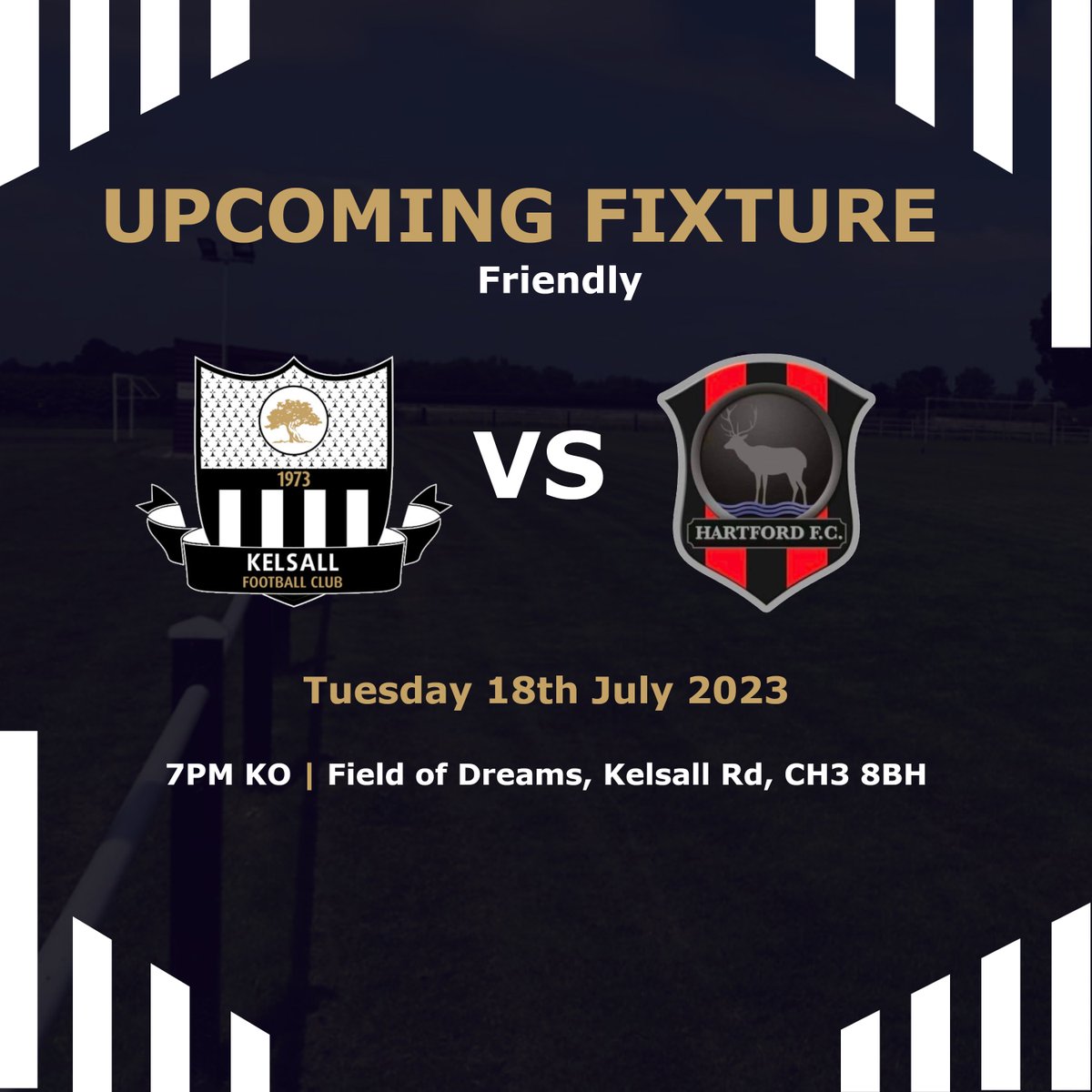⚫️⚪️ UPCOMING FIXTURE⚪️⚫️

Next up, we take on <a href="/Hartford_FC/">Hartford FC</a>  at home. We look forward to welcoming you all back to the Field of Dreams 🖤🤍

Come down and support the lads on Tuesday!

#UPTHEKELSALL⬛️⬜️