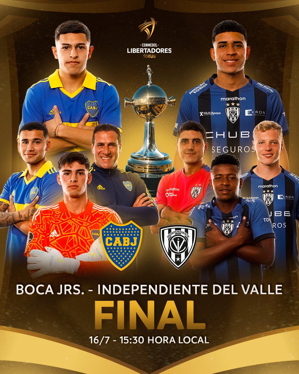 DigitalSFutbol's tweet photo. 🏆 LIBERTADORES SUB 20 🏆
👉🏻Final de la #ConmebolLibertadoresSub20 Boca va por su primer título ante Independiente del Valle que juega su 3er final consecutiva (ganó 1 y perdió la de 2022)
💪🏻Promesa de gran partido!!!!
#Boca #Conmebo #LibertadoresSub20 #IndependienteDelValle https://t.co/fsayb8hRjU
