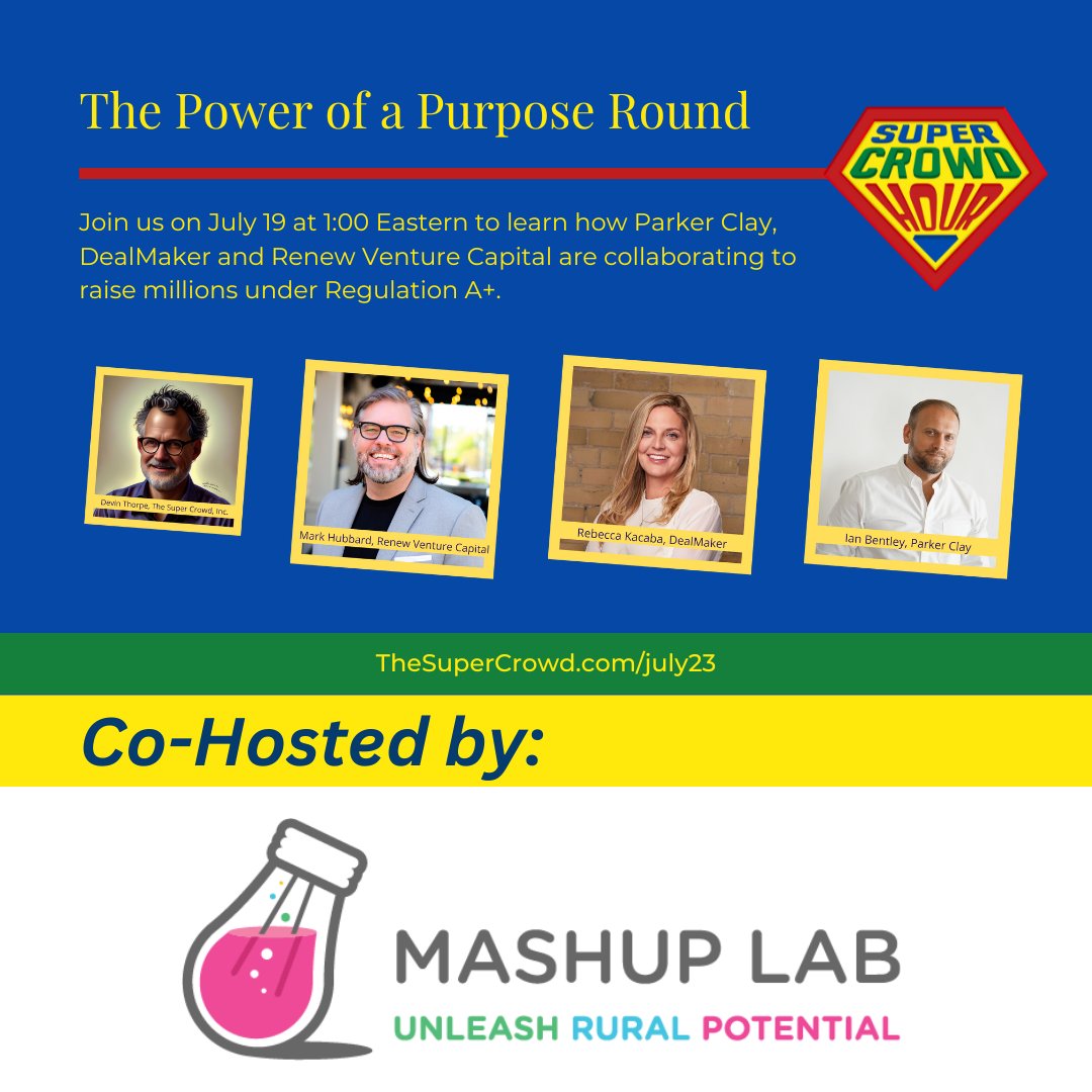 Register for #SuperCrowdHour and get 50% off with this link: events.humanitix.com/supercrowdhour… @mashup_LAB #ImpactCrowdfunding #DiverseFounders #SocialEntrepreneurs #CommunityCapital #ImpactInvestors #RIC #InvestmentCrowdfunding