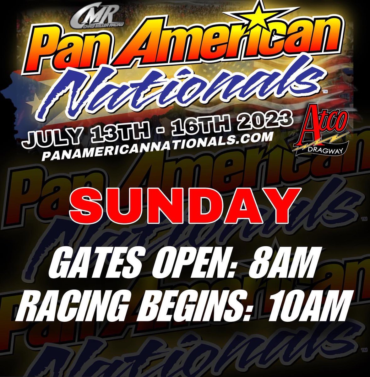 The final day of Pan American Nationals!

📍 <a href="/atcodragway/">AtcoDragway</a> 
🗓️ July 13th-16th

#chrismillerracing #cmrproductions #cmr #atcodragway #atco #dragway #dragracing #dragrace #racecar #race