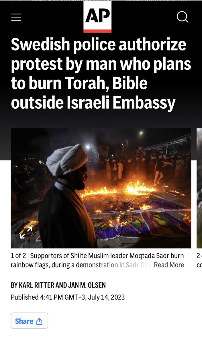 Principles of free speech permit much, but the fact that residents of Sweden would even WANT to burn a Torah should cause all Swedes serious concern as to the current state of their society. This did not come about quickly or in a vacuum. What happened to you, Sweden? #endjewhate