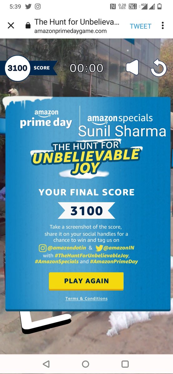 @amazonIN Score 3100 @amazonIN 
#TheHuntForUnbelievableJoy 
#AmazonSpecials 
#AmazonPrimeDay 
#DiscoverJoy 
@blessedkamal 
@AkshayNatani 
@ayushnatani