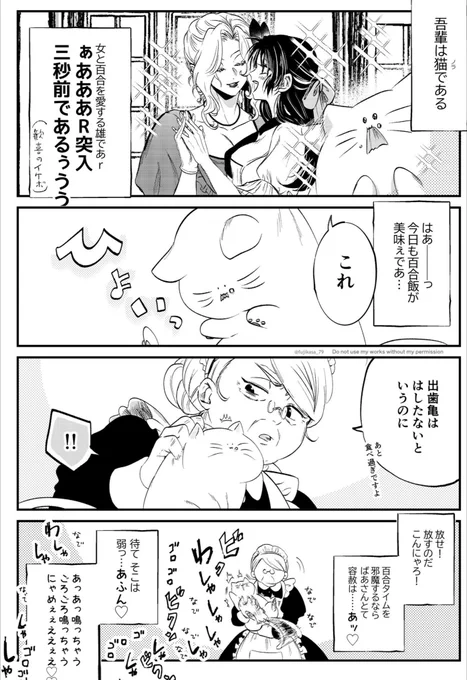 悪役令嬢×正ヒロインの百合を愛する猫(♂)とおばあちゃんの話。(1/4)  #創作百合 #悪役令嬢が正ヒロインを口説き落とす話 #漫画が読めるハッシュタグ