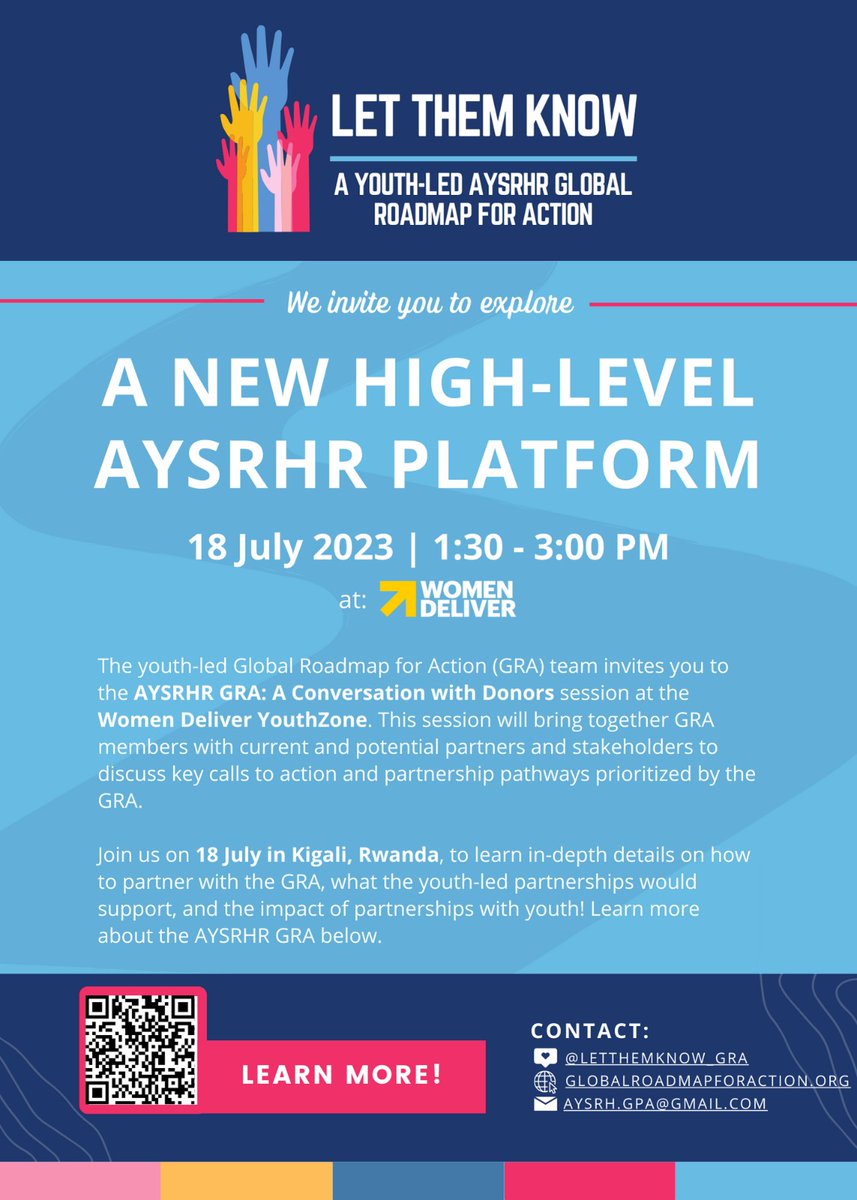 GoodnessOdey's tweet photo. We are all here to @Letthemknow_gra at #WD2023 
Day 1 of Global Roadmap for Action (GRA) for a  youth-driven AYSRHR-J  agenda.

Always excited to bring up the #Powershifting edge to meaningful and equitable engagements.  
@GatesJHU @ICFP2022 @IYAFP @WomenDeliver @elizabethtalatu https://t.co/7QY3mObeIm