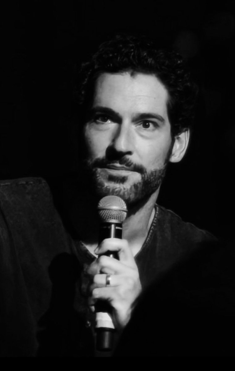 Black and white version of a metro comic con photo from @/jamies_witch_queen on IG. I just love this one! 
#TomEllis #MetroComicCon #Lucifans
