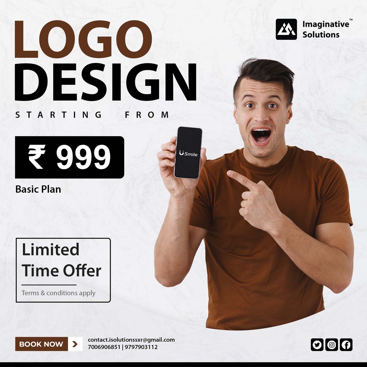 isolutionssxr's tweet photo. Unlock your brand's potential with our limited-time logo design offer! Let Imaginative Solutions bring your vision to life with captivating and unique logos that make a lasting impression. Don't miss out on this opportunity to elevate your brand identity. Book Now 7006 906 851 https://t.co/wM0KGpXLtx