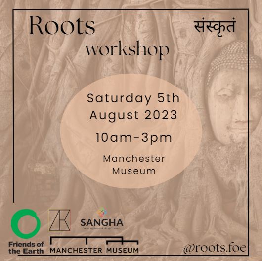 Pleased to announce the "Roots" workshop <a href="/McrMuseum/">Manchester Museum</a> August 5th with #FriendsoftheEarth 🌱♻️
Explore the role of recycling, from language to textiles, within South Asian culture through poetry &amp; art.
Event details &amp; sign up here->
eventbrite.co.uk/e/manchester-m…
