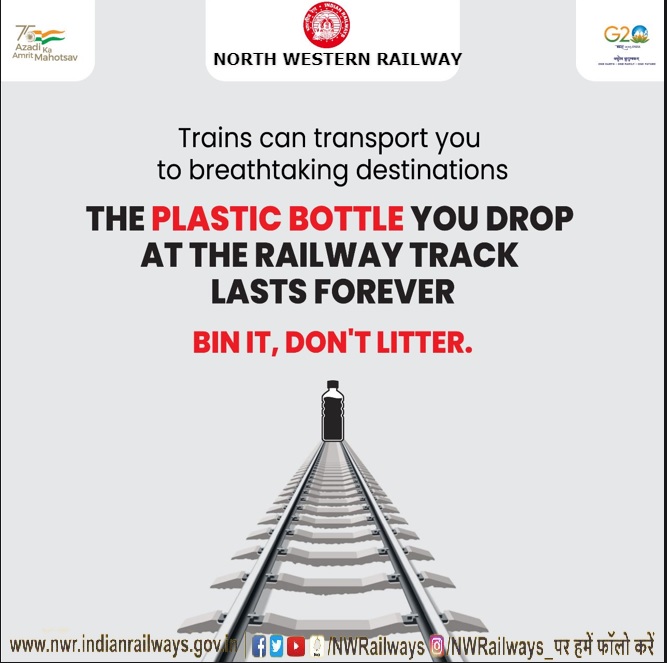 #PLASTICBOTTLE
BIN IT, DON'T LITTER
@RailMinIndia @AshwiniVaishnaw @DarshanaJardosh @raosahebdanve @DrmAjmer @drmbikaner @DRMJaipur @DRMJodhpurNWR