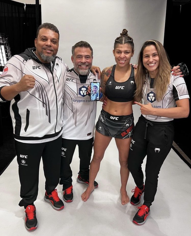 “I finish my fights, I give a show to everybody. This belt is my belt. This belt is Amanda's Nunes belt. It's a Brazilian belt. This is for Amanda Nunes, this is for my country... This is for my team, my coaches, this is for my family,