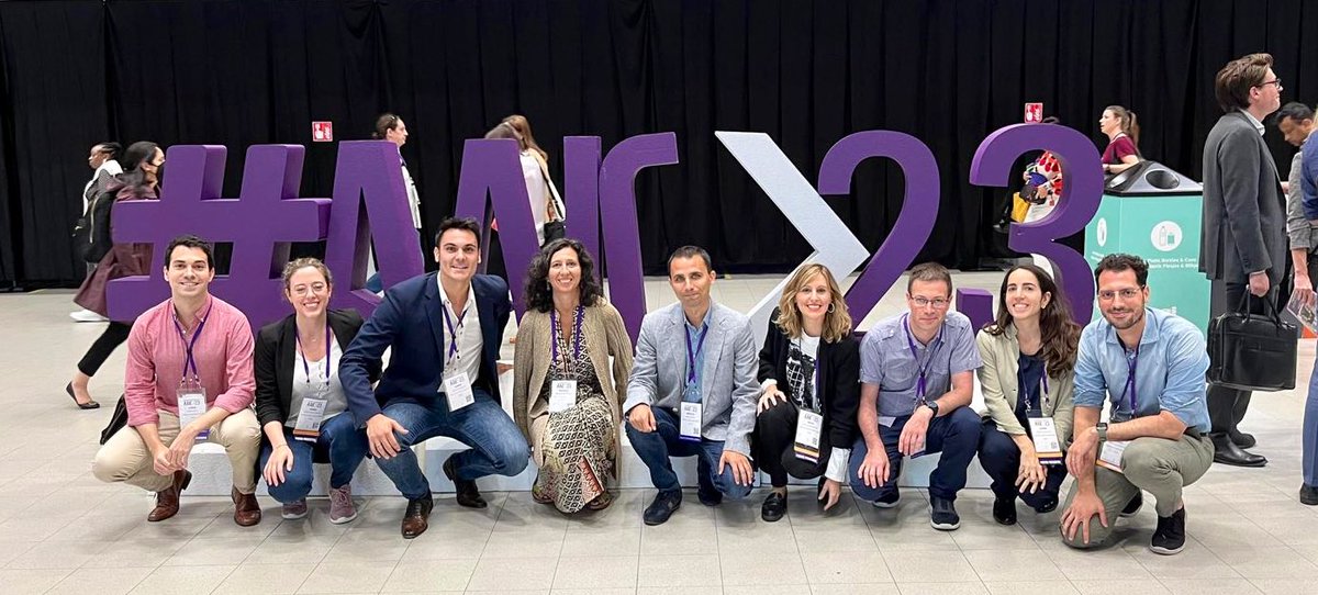 #AAIC2023 Here we are! Alzheimer’s disease and other cognitive disorders unit @hospitalclinic @idibaps! Glad to be here in Amsterdam sharing an amazing experience with such a wonderful team! 🤩🥳 @NeusFalgas @sanchezvaller @Alladopl @BorregoSergi @mirceabalasa