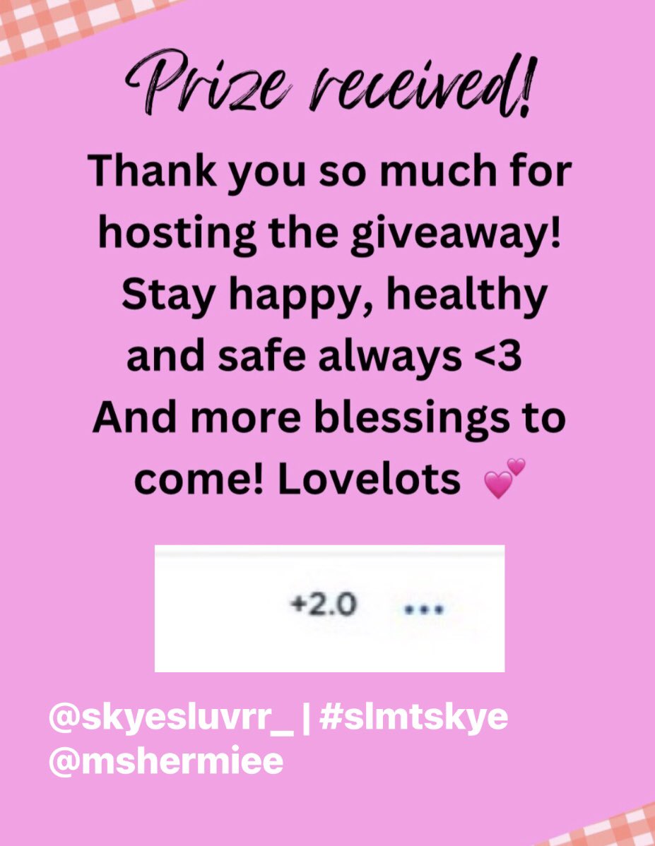 Luckywins891o's tweet photo. 🎀 ~ @skyesluvrr_ | #slmtskye
🌟 ~ @mshermiee 
🪄 ~ #CHIckenwinz✨

Good eve! Thank u saur much po for the giveaway as well as to the sponsor ^•^ more blessings and sponsors to come! 😊💗

—— apologies for the late vouch 😄 https://t.co/xsgF6EW1YD