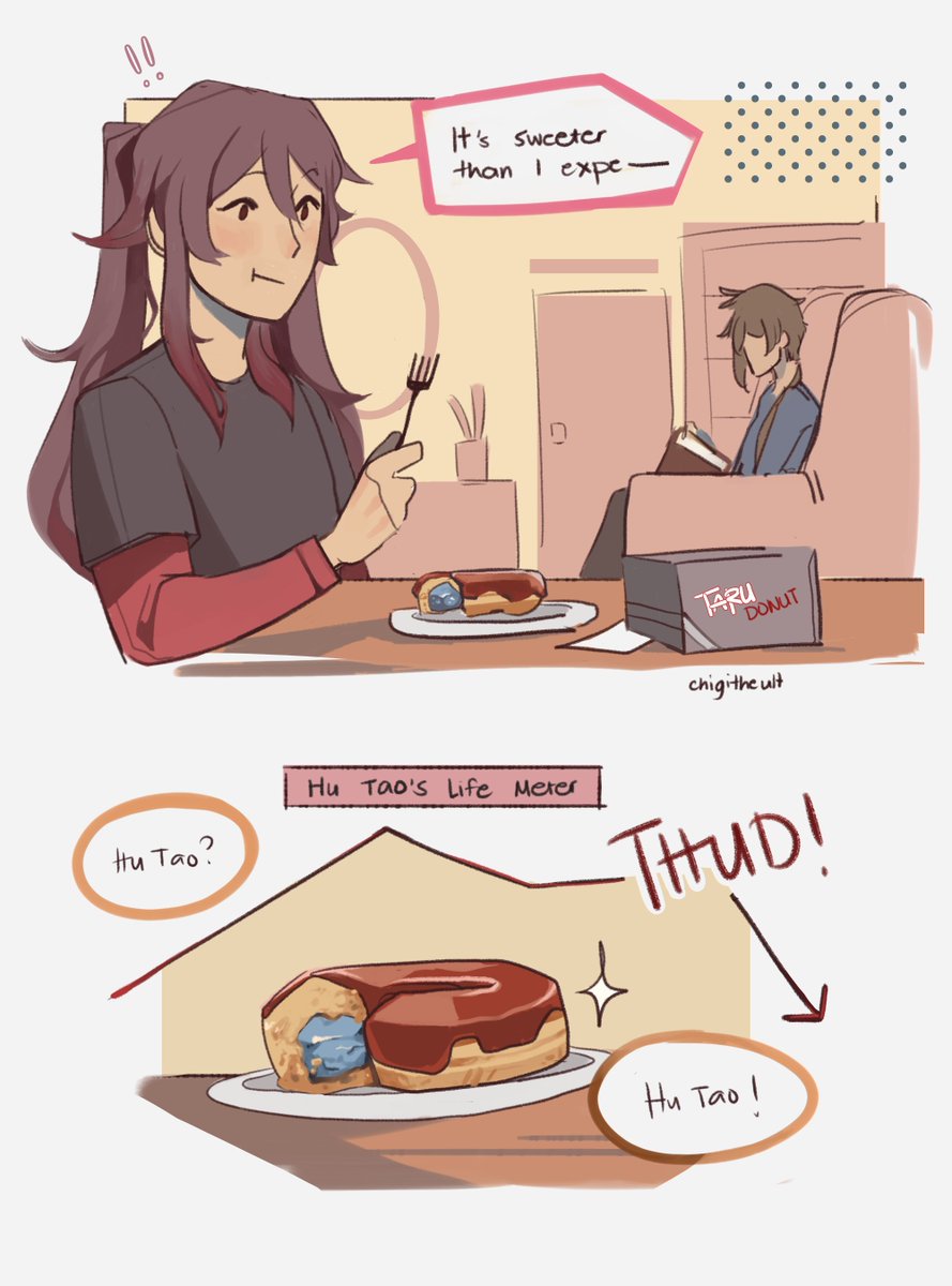 chigitheult's tweet image. pt 1/2 of my little #tartali #タル鍾 idol au 

wherein Zhongli is a single father to Hu Tao who happens to be one of idol Tartaglia's biggest fans