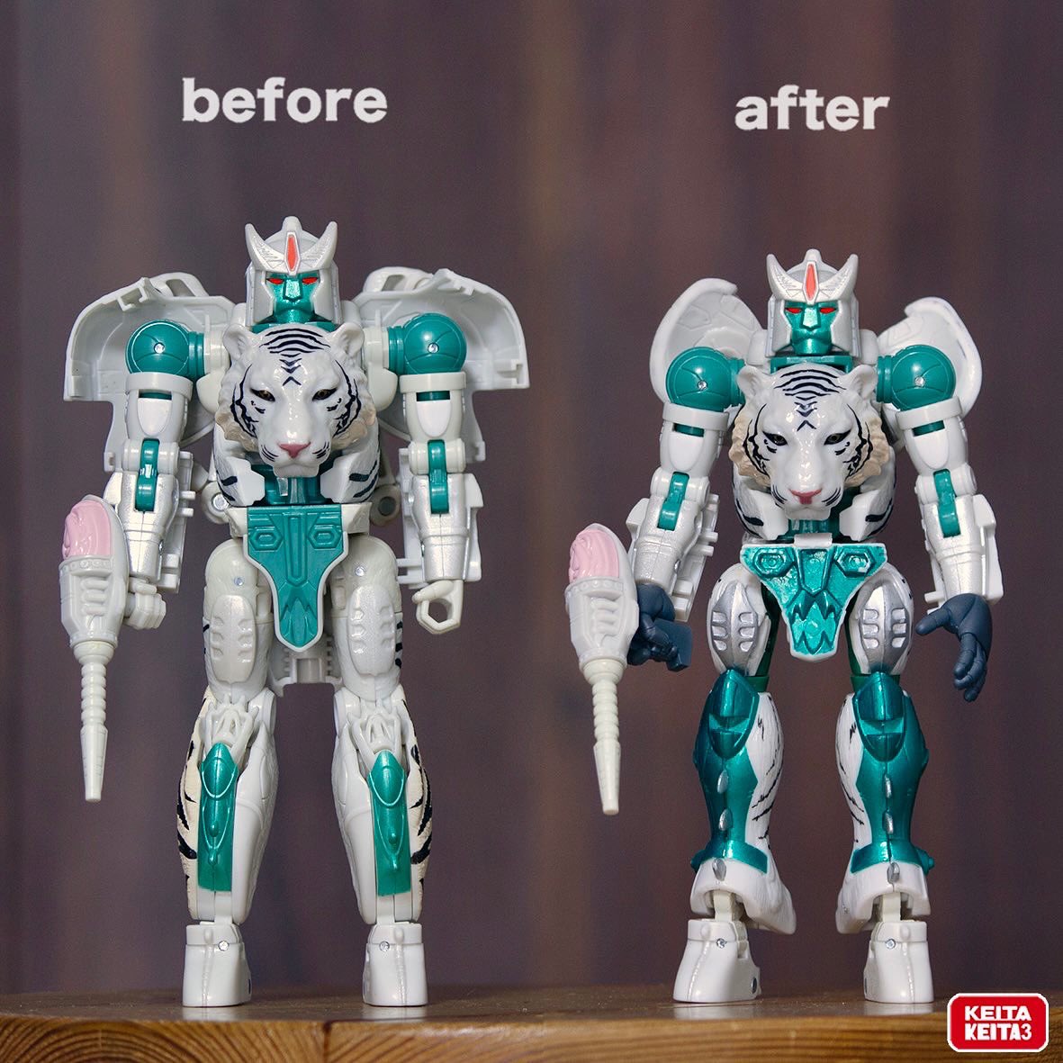 keidszoids's tweet photo. キングダムタイガトロン、カスタム〜
いろいろ違うのと、あとバランスがおかしいからカスタム〜
#トランスフォーマー #transformers
#タイガトロン #tigertron https://t.co/FESfEFkB9N