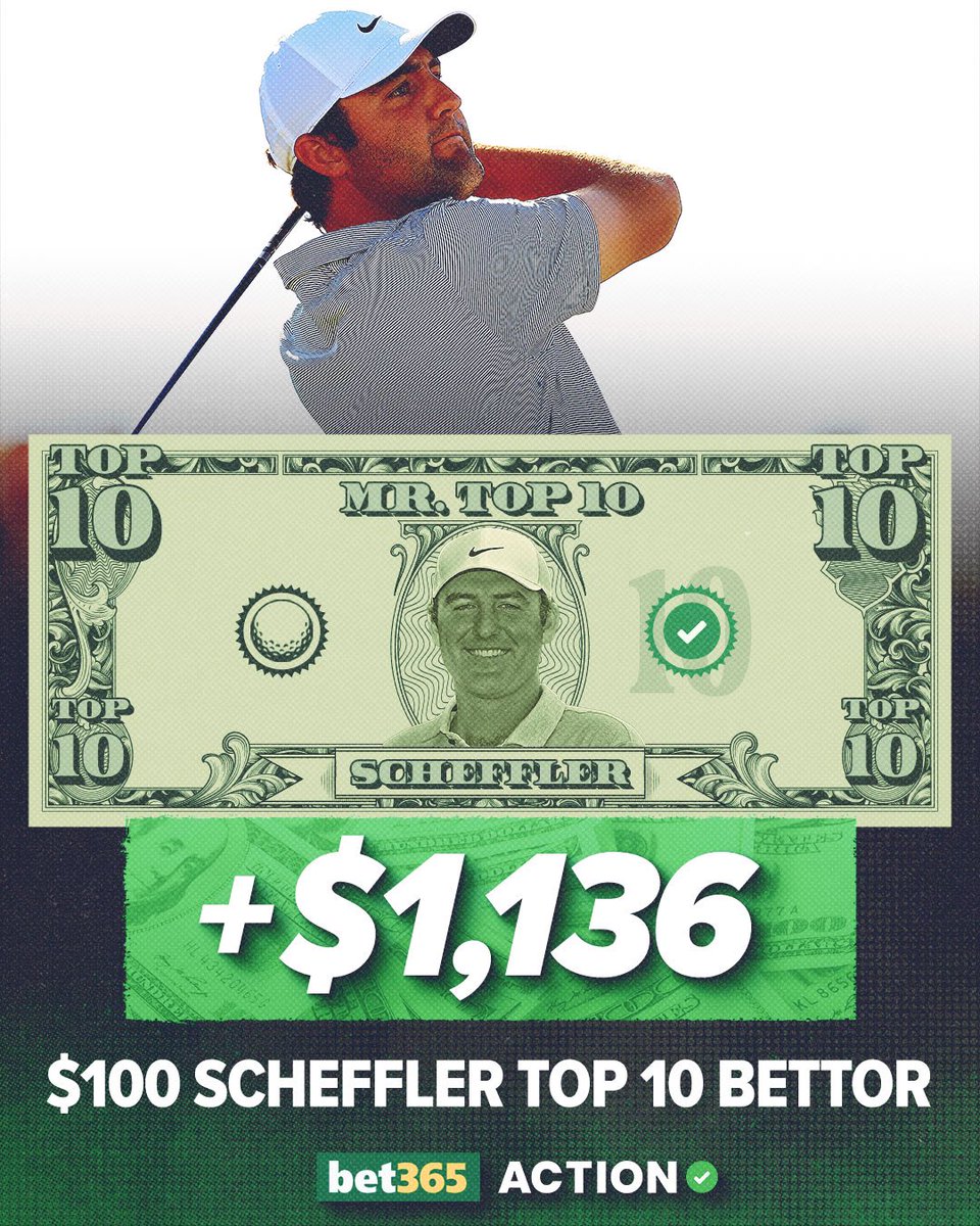 19 stroke play events. 15 top 10s. Scottie Scheffler has been printing money for his top 10 bettors this season 🤑