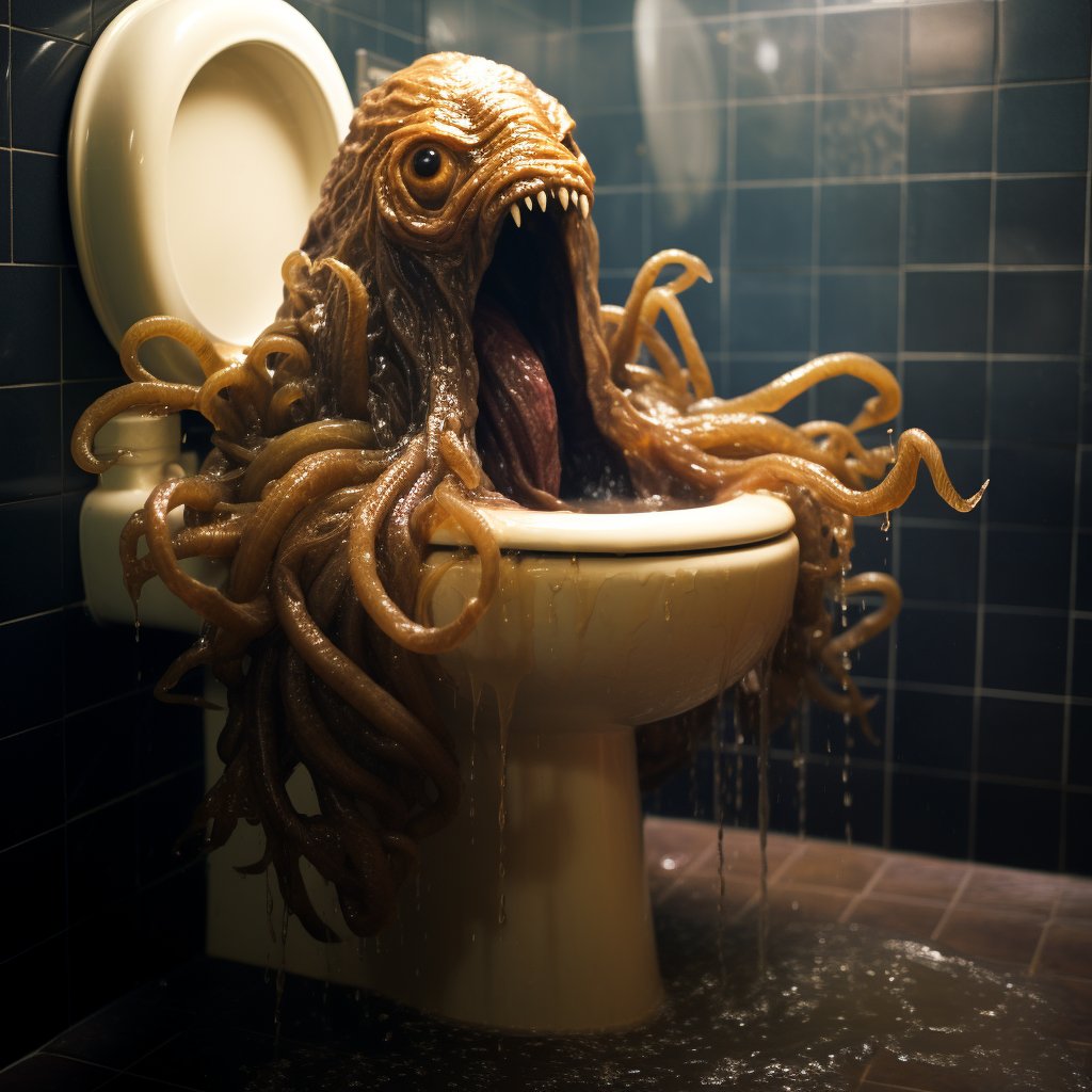 You wake up in the middle of the night and see this in the bathroom. It says 'Wait your turn.' What do you do?