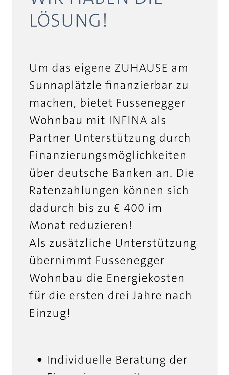 Den Vorarlberger Wohnbaufirmen muss es in den vergangenen Jahren besonders gut gegangen sein, wenn sie jetzt damit ködern, die Energiekosten für die ersten drei Jahre nach Einzug zu übernehmen. Oder sie sind nun besonders verzweifelt.