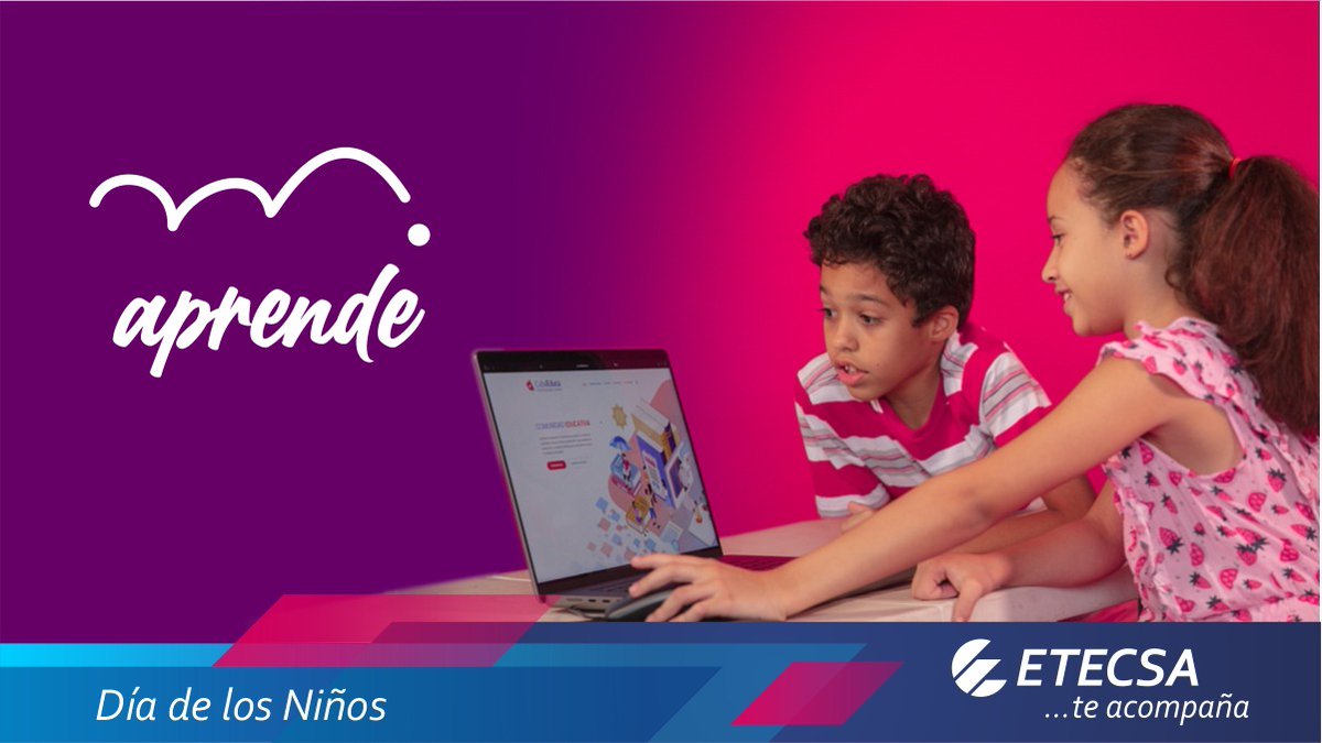 Feliz #DíaDeLosNiños 👦👧
Ustedes son nuestro mayor tesoro 🎁 y orgullo 🤩. 
Aprendan y diviértanse en este mundo digital 🌎, lleno de saberes 📚 .
#EtecsaTeAcompaña