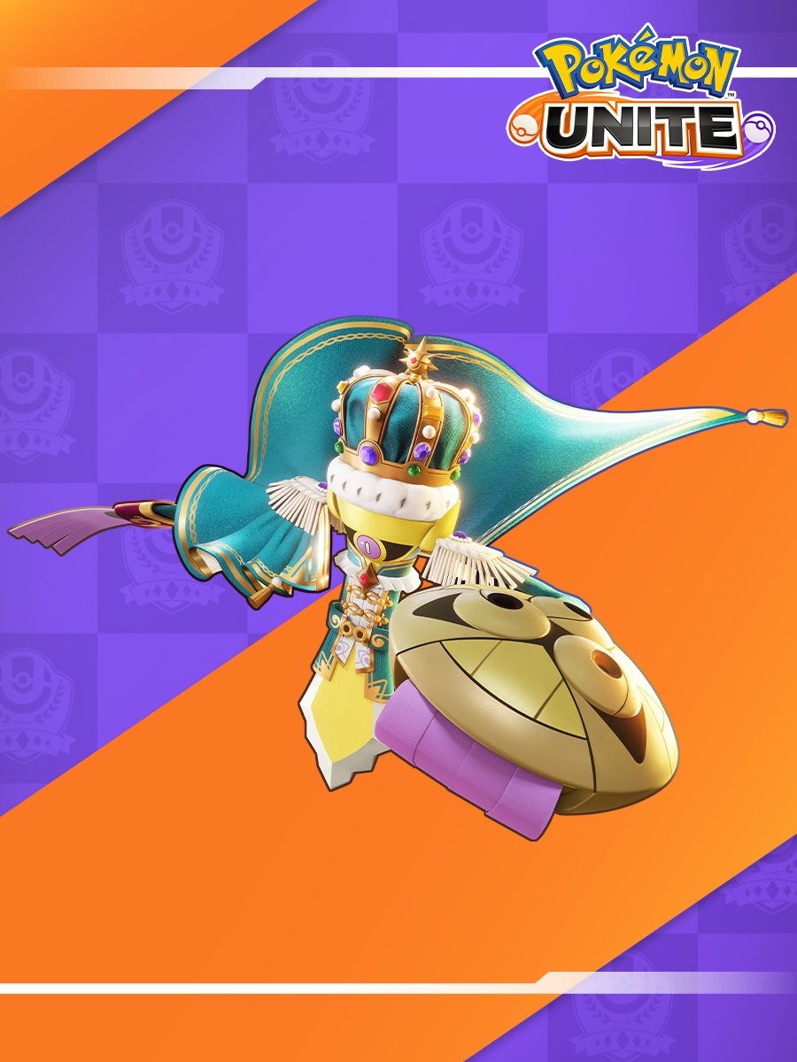 PokemonUnite's tweet photo. A holowear fit for royalty! Regal Style: Aegislash is now available in #PokemonUNITE! #UNITE2nd https://t.co/O9vv9xipnz