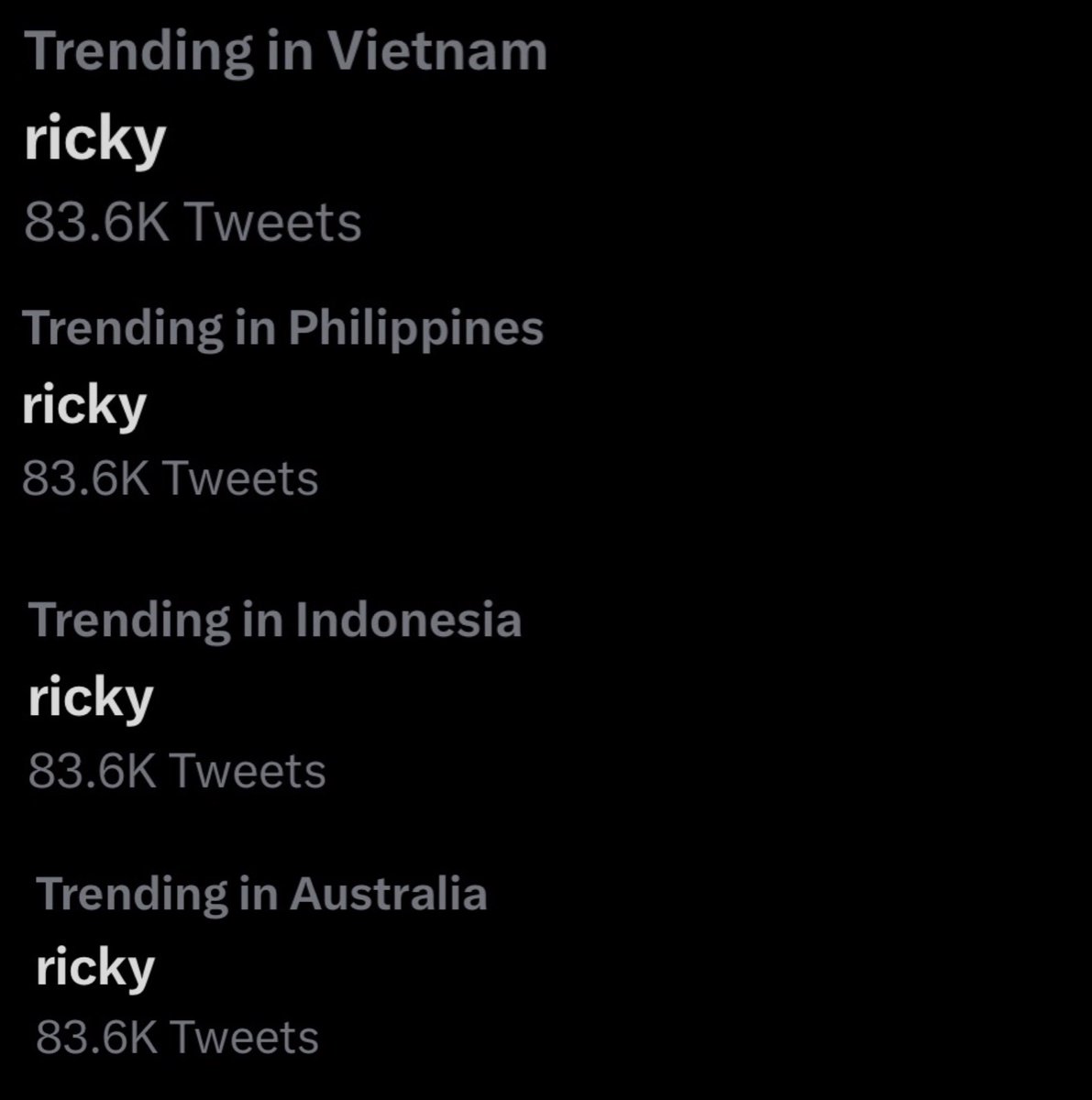 📈 - Ricky is Trending on Twitter in 6 countries

Note: Ranks may not be the most accurate

#Ricky #리키 #沈泉锐 #リッキー #ZEROBASEONE #ZB1 #제로베이스원 #제베원