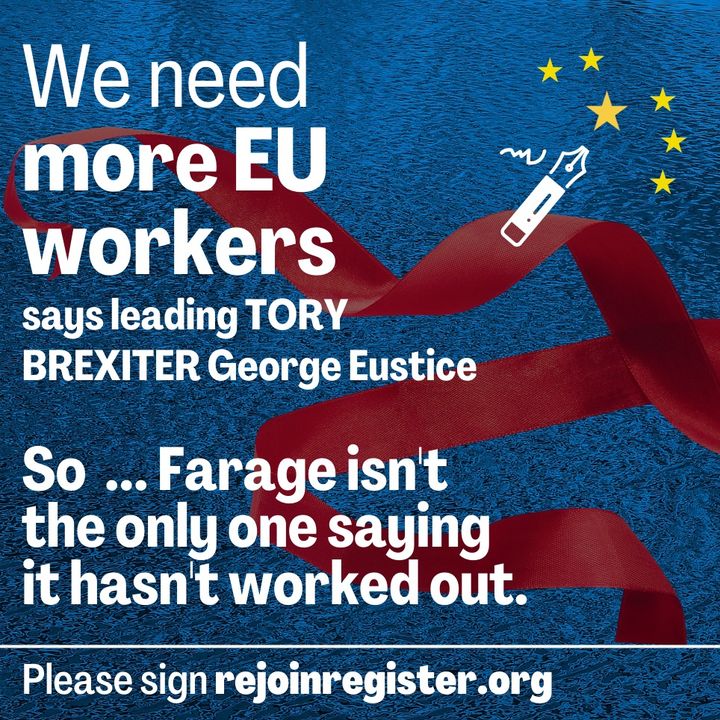 RejoinRegister's tweet image. More and more leading brexiters are publicly saying that brexit hasn't worked. Sign rejoinregister.org.uk and show  our polticians and the world that the general public wants to be back in the EU. #Brexit #BrexitShambles #RejoinEU