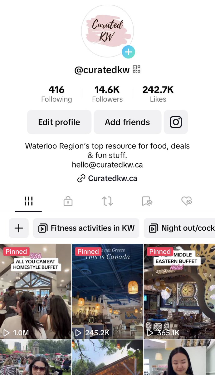 curatedkw's tweet photo. Excited to share that one of our TikTok videos has hit 1 million views! Supporting local businesses is our fav 🥰

This video featured Pebbles Restaurant in Varney, Ontario. https://t.co/aFqydrzo9N