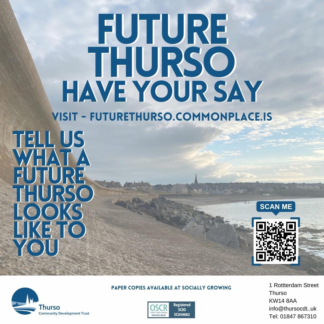 The Trust has successfully completed its original 5-year plan, and now we're embarking on creating a new strategy. Please take a moment to share your views. This online survey will be closing on the 18th of July. futurethurso.commonplace.is #Thurso #Survey #FutureThurso
