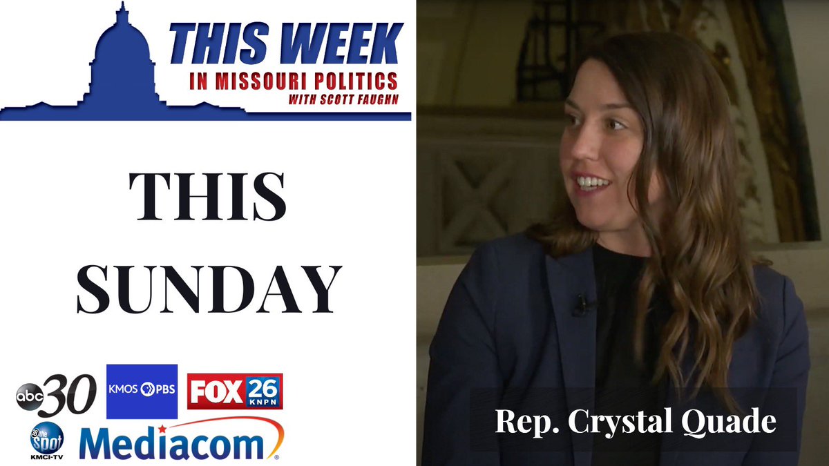 scottfaughn's tweet image. This morning on @thisweekinmopol our featured guest will be House Minority Leader &amp;amp; democrat nominee for #MOGOV @crystal_quade