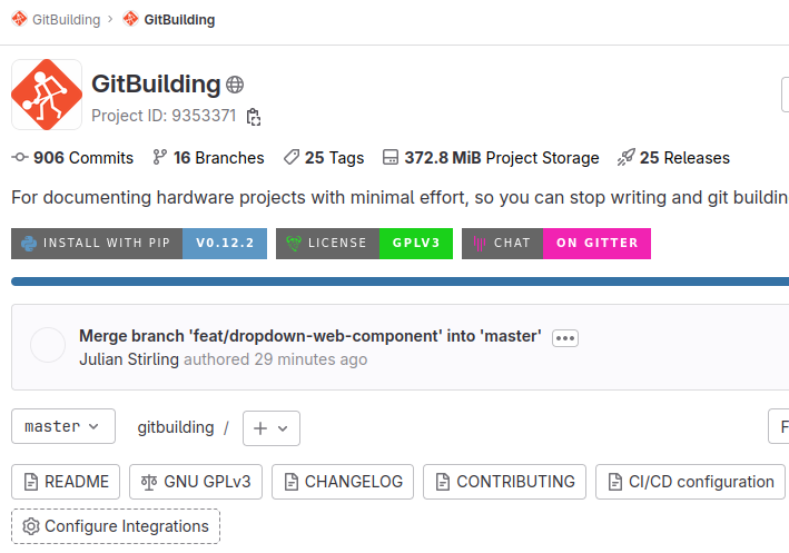 stirling_julian's tweet image. 3 new Merge Requests merged from @WenzelLab&apos;s Martín Santiago Pérez Bustos. This takes #GitBuilding past 900 commits.
Thank you!