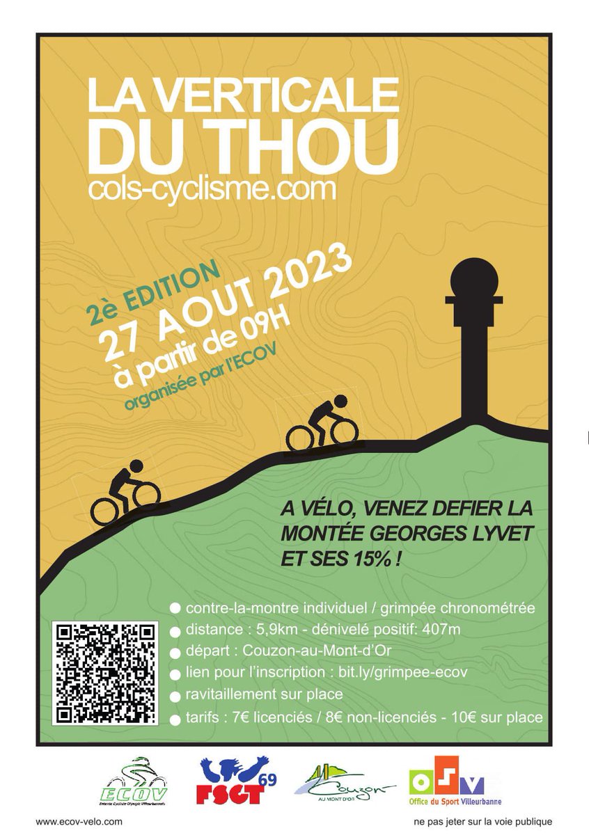 ChrisGachet's tweet photo. #LesRP, le dimanche 27/08, l’ECOV organise la 2e Verticale du Thou https://t.co/BeLHATvVIF en CLM individuel
⏩ 5,9km/407m de dénivelé
📍 Couzon-au-Mont-d'Or (près de Lyon)
🤩 @jice_peraud parraine cette grimpée 
🎟 https://t.co/Q4XZzpFI5Q
@chainelsteve @JackyDurand @GDiGrazia https://t.co/FKsKlJLZGo