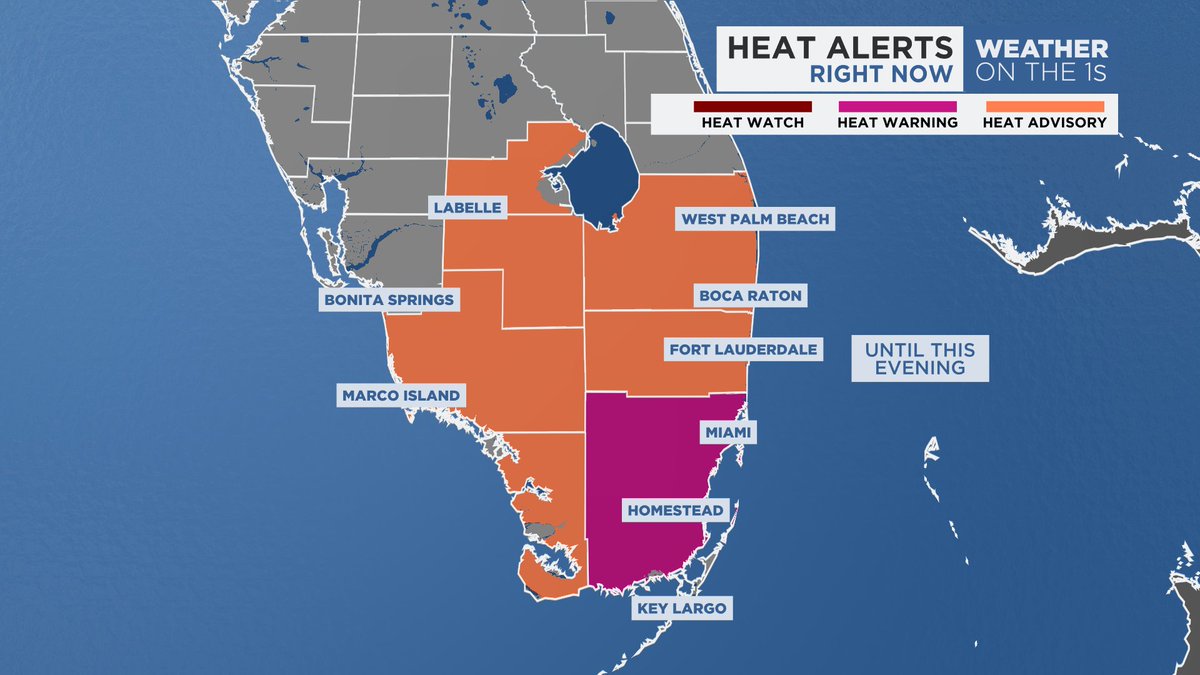 A historic first for @NWSMiami. They issued their first ever Excessive Heat Warning. The warning aligns with new experimental heat guidance for Miami-Dade county. 

This experiment will be reviewed at the end of summer, to see if heat criteria changes should be made area wide. https://t.co/lOKzp81bEc