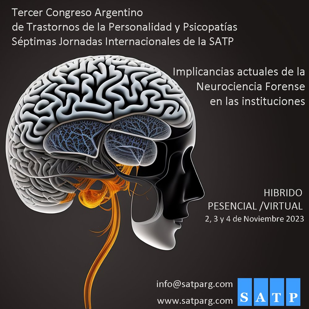Somos #SATP #neurociencia #neuroderecho #neuroforense #Psicologia #psiquiatria #SaludMental 
<a href="/rinncarg/">R.I.N.N.C.A.</a> <a href="/Tremasm/">TREMA Salud Mental y Neurociencias</a>