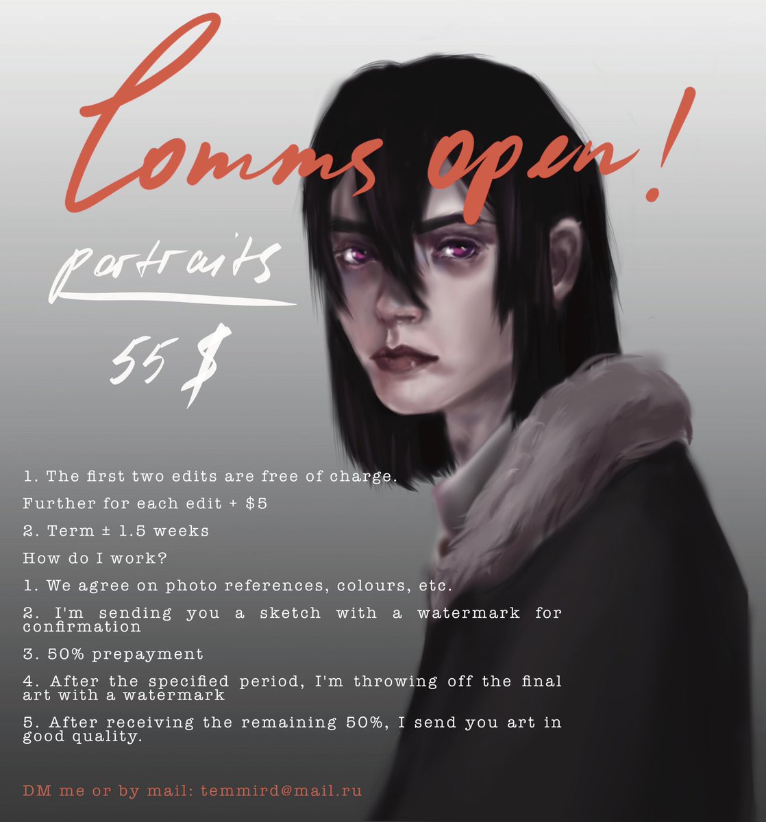 merlinarlert's tweet photo. #commissionopen #Commission #ArtCommission #portraitcommisions

inst: @mirrlen
tg: @merlinarlert
email: temmird@mail.ru https://t.co/cx1SFctPR2