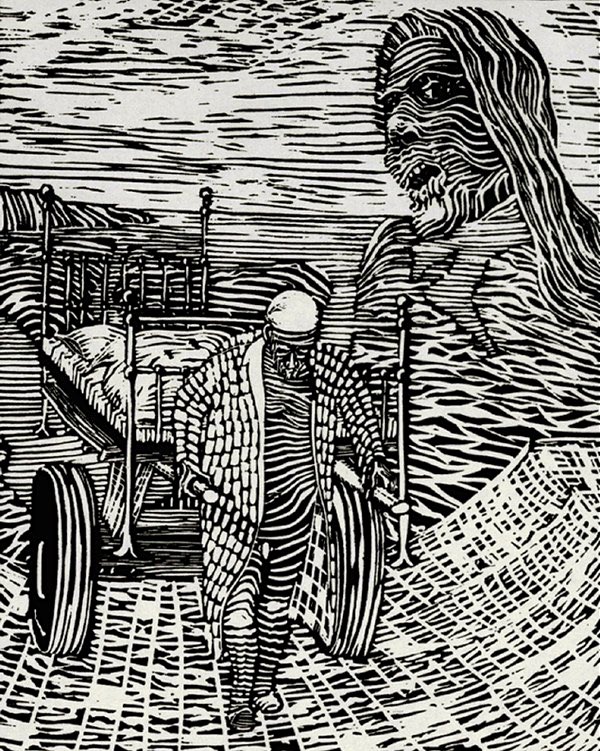 henriksaar's tweet photo. The cut of the linoleum is fundamental in relation to the structure and design of the figure. Being able to enter a picture with an almost empathic feeling for the impact of the shapes, lines, and contrasts on the figure, which intuitively forms between your fingers, is a prerequisite for being able to create a very lively contemporary painting.  #visual_poetry #kunst #billedkunst #galleries #billedkunst #artist #newyorkartscene #italyart #danishartist #galleryart #international_art