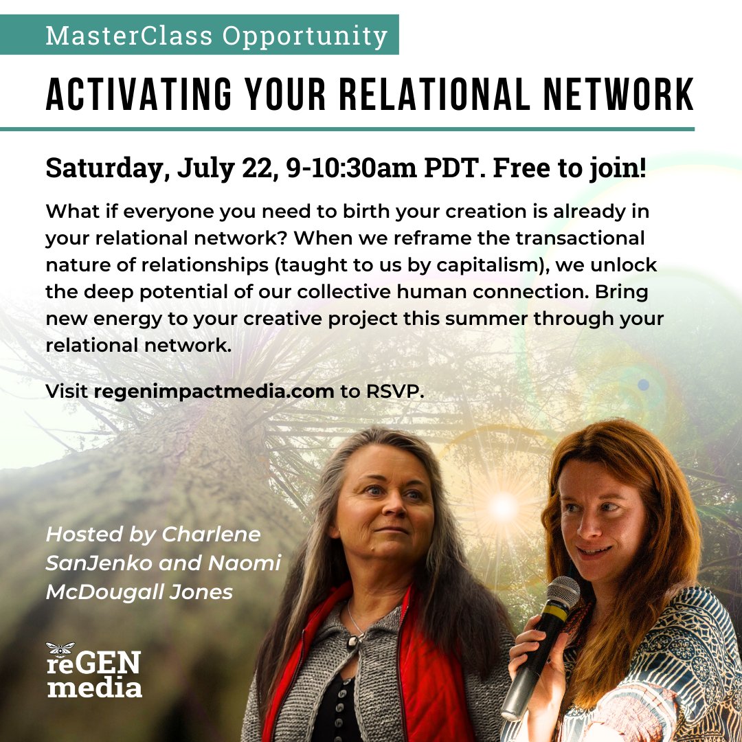 sanjenko (@sanjenko) on Twitter photo NEXT SATURDAY! Founders, Creators, Visionaries, Leaders ~ Join us. 90-minutes of goodness for greatness. #masterclass #impact #performance
regenimpactmedia.com/regenerative-c⦠<a href="/NaomiMcDougallJ/">Naomi McDougall Jones</a> NEXT SATURDAY! Founders, Creators, Visionaries, Leaders ~ Join us. 90-minutes of goodness for greatness. #masterclass #impact #performance
regenimpactmedia.com/regenerative-c⦠<a href="/NaomiMcDougallJ/">Naomi McDougall Jones</a>