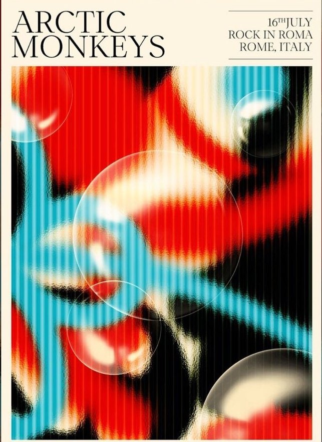 arcticmolnkeys's tweet photo. poster for show in Rome, Italy, 16.07.2023 https://t.co/aWItspuQbR