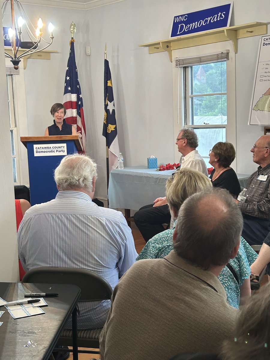 HuntforNC's tweet photo. I had a great time in Hickory with the @CatawbaDems last night! These Democrats are fired up and ready to win. Thanks again for having me! #ncpol https://t.co/MJotkFZCvo