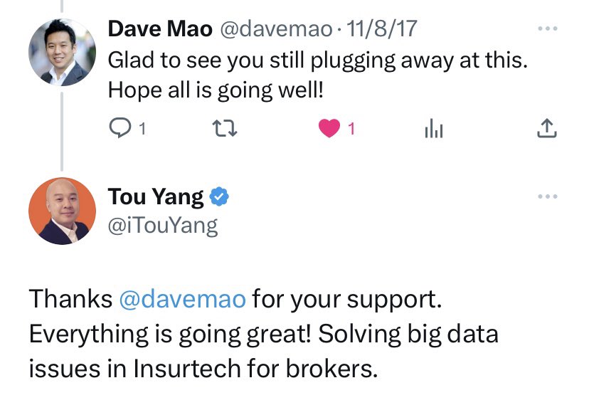 iTouYang's tweet photo. @casey__allen @davemao @Enstratius @davemao was always supportive and helpful in my venture. ❤️ https://t.co/jlHlLi4imi