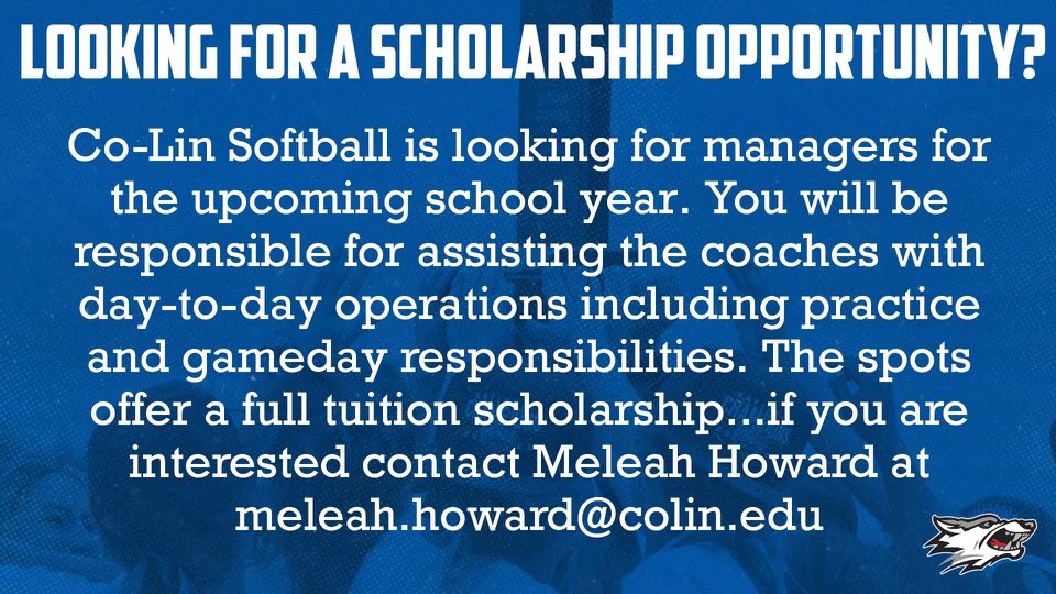 Wanna come be apart of Co-Lin Softball? 

We are in need of a male and a female manager for the 2023-2024 school year. If you’re interested, contact Coach Meleah.