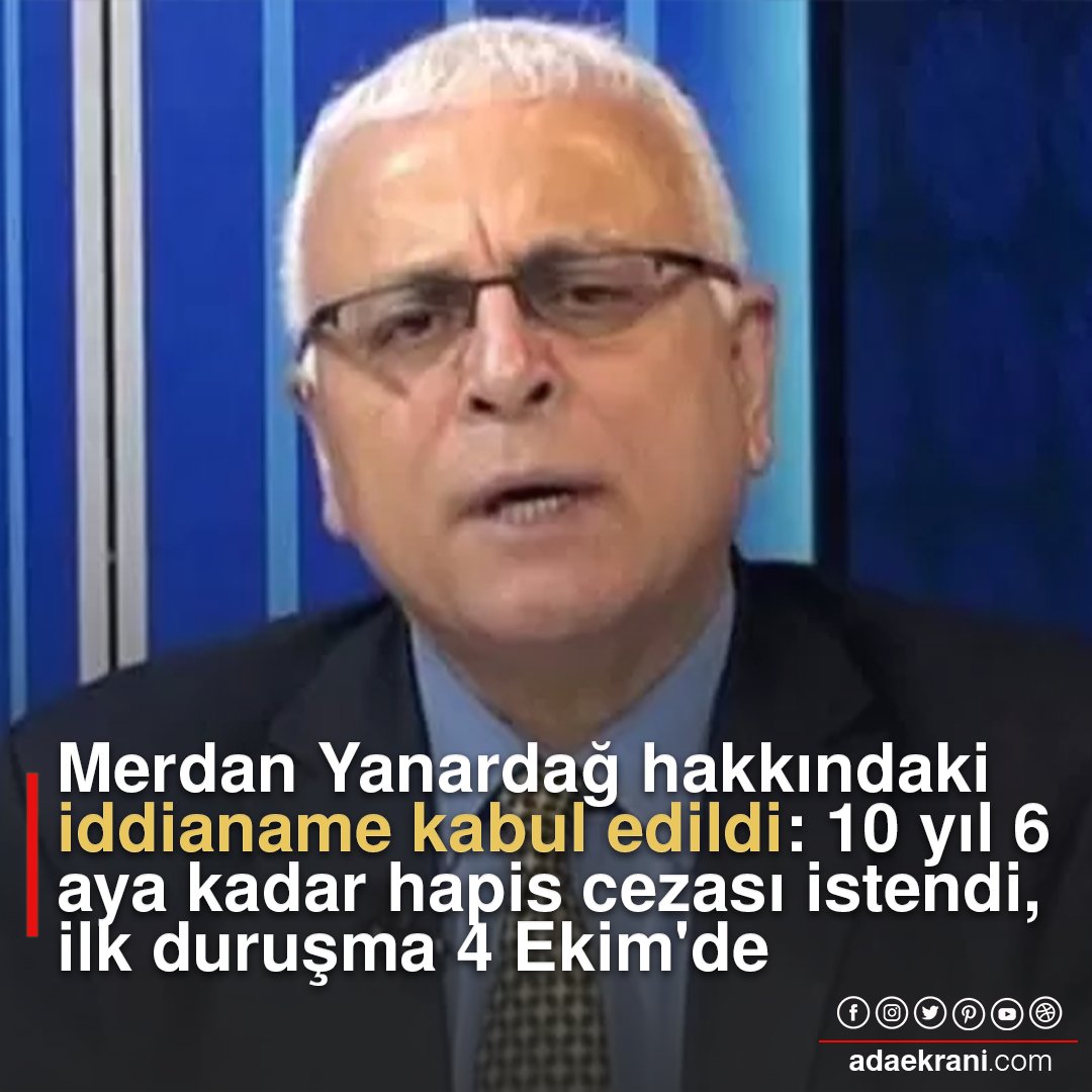 adaekrani's tweet photo. Merdan Yanardağ hakkında "Terör örgütü propagandası yapma" ve "Suçu ve suçluyu övme" suçlarından 1 yıl 6 aydan 10 yıl 6 aya kadar hapis cezası isteniyor. İstanbul Cumhuriyet Başsavcılığı tarafından hazırlanan iddianamede, Yanardağ'ın 20 Haziran 2023'te

https://t.co/ogkolalNye https://t.co/oXRAa2CSzC