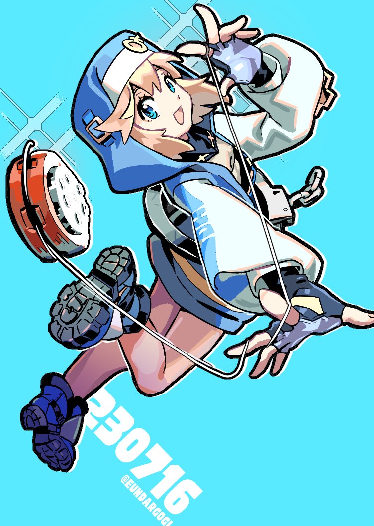 bridget (guilty gear) yo-yo 1boy male focus blonde hair gloves fingerless gloves otoko no ko  illustration images