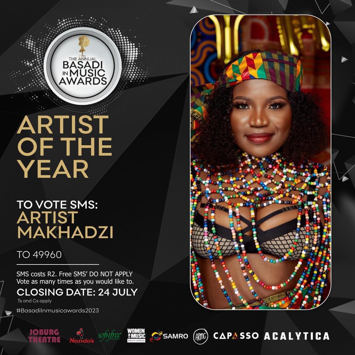 Iam honoured to be nominated for BASADI AWARDS COR BEST ARTIST OF THE YEAR. Kindly please press the link and vote for me . acalytica.com/makhadzi