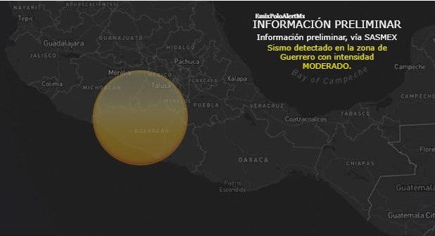 EmixPoloAlertMx's tweet photo. (ACTUALIZACIÓN DE LOCALIZACIÓN) Informe Preliminar del evento: #Sismo del 16 Jun 2023 07:46:19 hrs. en Altamirano, Guerrero. Intensidad de origen: MODERADO - FUERTE 🟡
#LaPrevenciónEsNuestraFuerza, #EmixPoloAlertMx. https://t.co/wRDl1c9yye