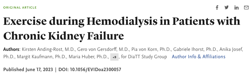 a_bricca's tweet image. Exercise therapy for kidney failure patients improves physical function.

🟢Improvements linked to 3-day less hospitalisation in 12 months.

🟢No exercise harm; no dialysis care interference.

#exercisetherapy #kidneyfailure #Health #research 

evidence.nejm.org/doi/full/10.10…