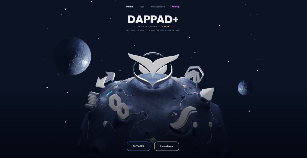 Dappadofficial's tweet photo. 1/9 🚀 Dear Dappad Community, it's time to pull back the curtain on the revamped Dappad's Launchpad! A new face, and the same commitment to excellence. #DappadLaunchpad

Home : https://t.co/JjxSjQp5rh 
App : https://t.co/GPt4iXVBsn https://t.co/FQNhviMlTZ