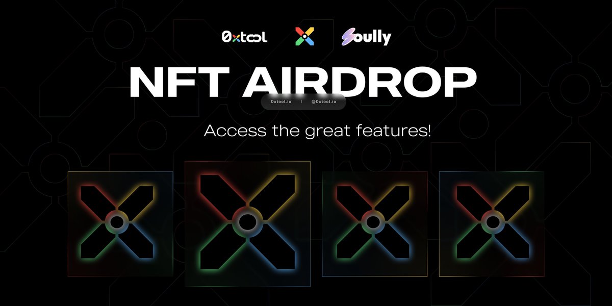 SoullyProtocol's tweet photo. 🎉 NFT Giveaway! 🎉
Celebrating our partnership with @0xtoolio

🎁 10x 0xtool's NFT

TO JOIN:
1️⃣ Interact &amp; Follow @SoullyProtocol &amp; @0xtoolio

2️⃣ Join the campaign 👉https://t.co/8wQk0KWXHq

📅 15-22 Jul

#SoullyProtocol #0xTool #FreeNFT https://t.co/J1Li4s8S46