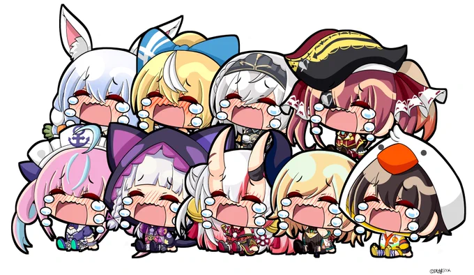 一致するまで終われまテンでなかなか揃わない2&3期生 #ぺこーら24 #ぺこーら24応援イラスト