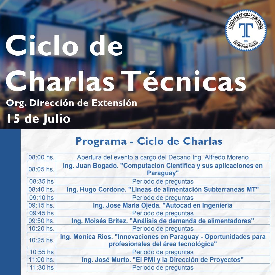 FcytUnca's tweet photo. Ciclo de charlas organizado por la dirección de extensión. Evento llevado a cabo el 15 de julio de 2023 con la presencia de egresados, docentes e invitados especiales.
https://t.co/dWPv46EN8o https://t.co/6WQK2DSoig