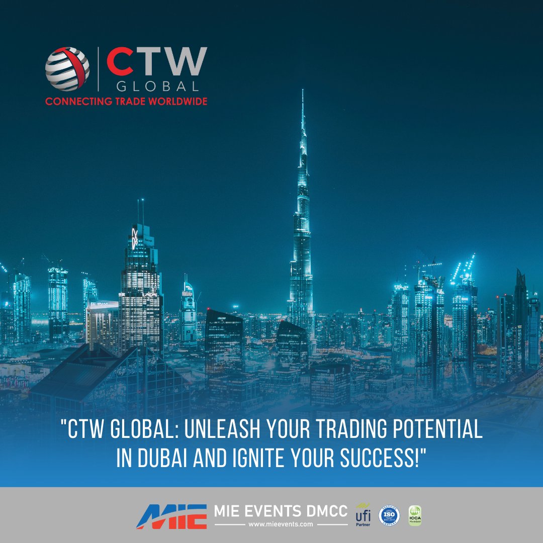 📷 Have you heard? Exciting Trading News to Ignite Your Success! 📷📷📷

Mark your calendars and prepare for an immersive experience like no other. 

📷 Event Details:
📷 Date: 18 - 20 September 2023
📷 Venue: Dubai World Trade Center.
#ctwglobal #mieevents #dubai #tradeshow